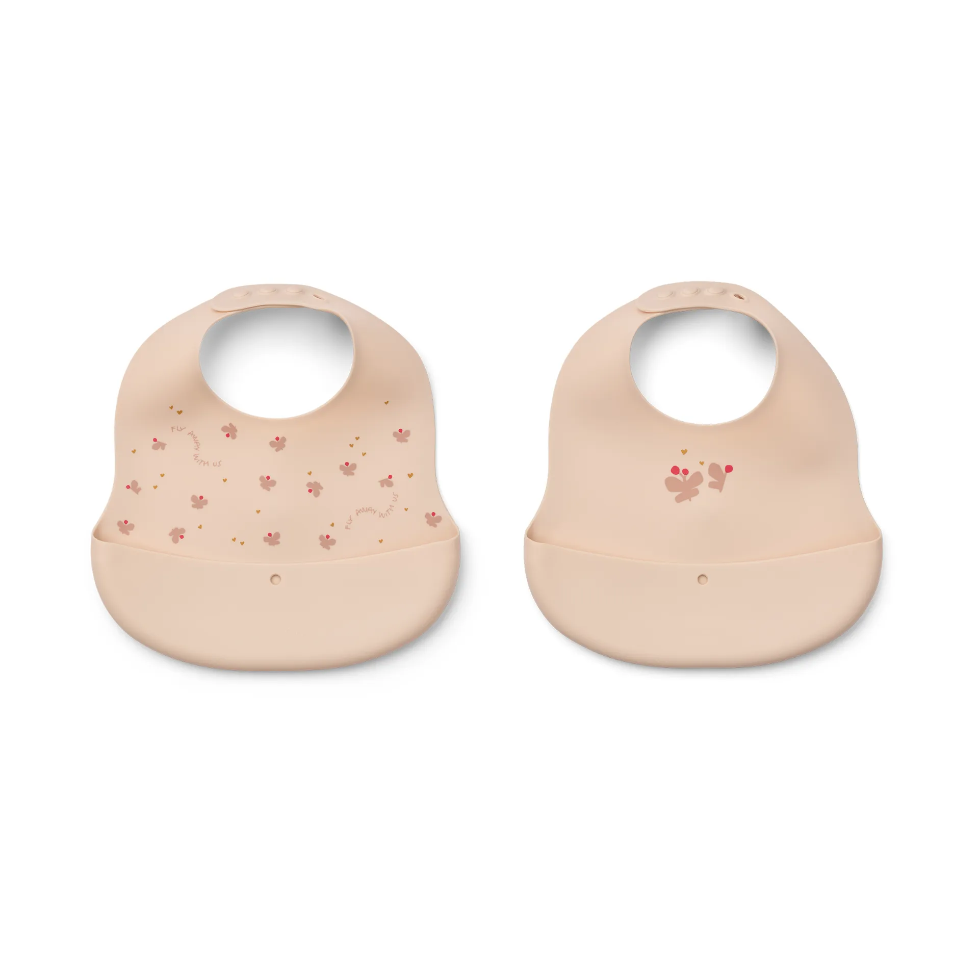 Babero estampado Ember 2 piezas, Mini Butterfly-apple blossom Liewood