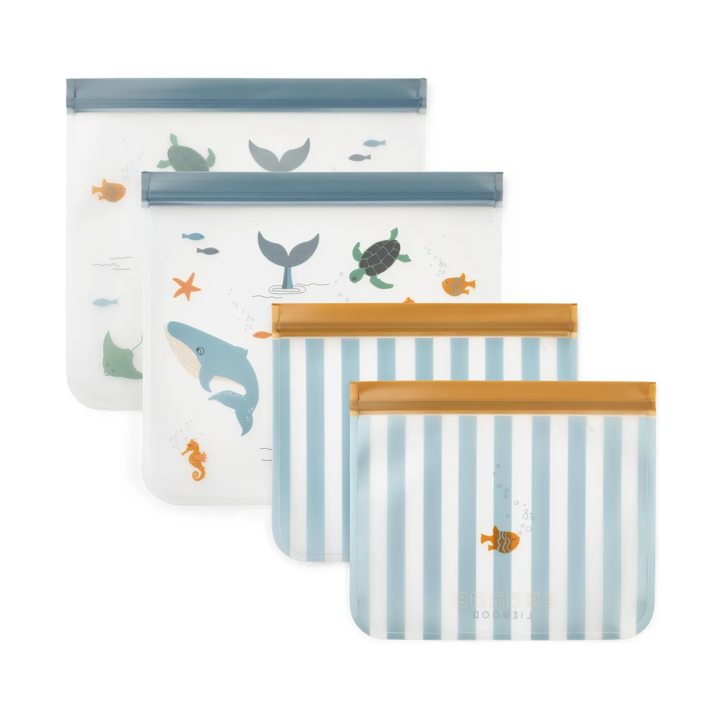 Bolsa reutilizable Rebus, juego de 4 piezas, Sea creature-sandy Liewood