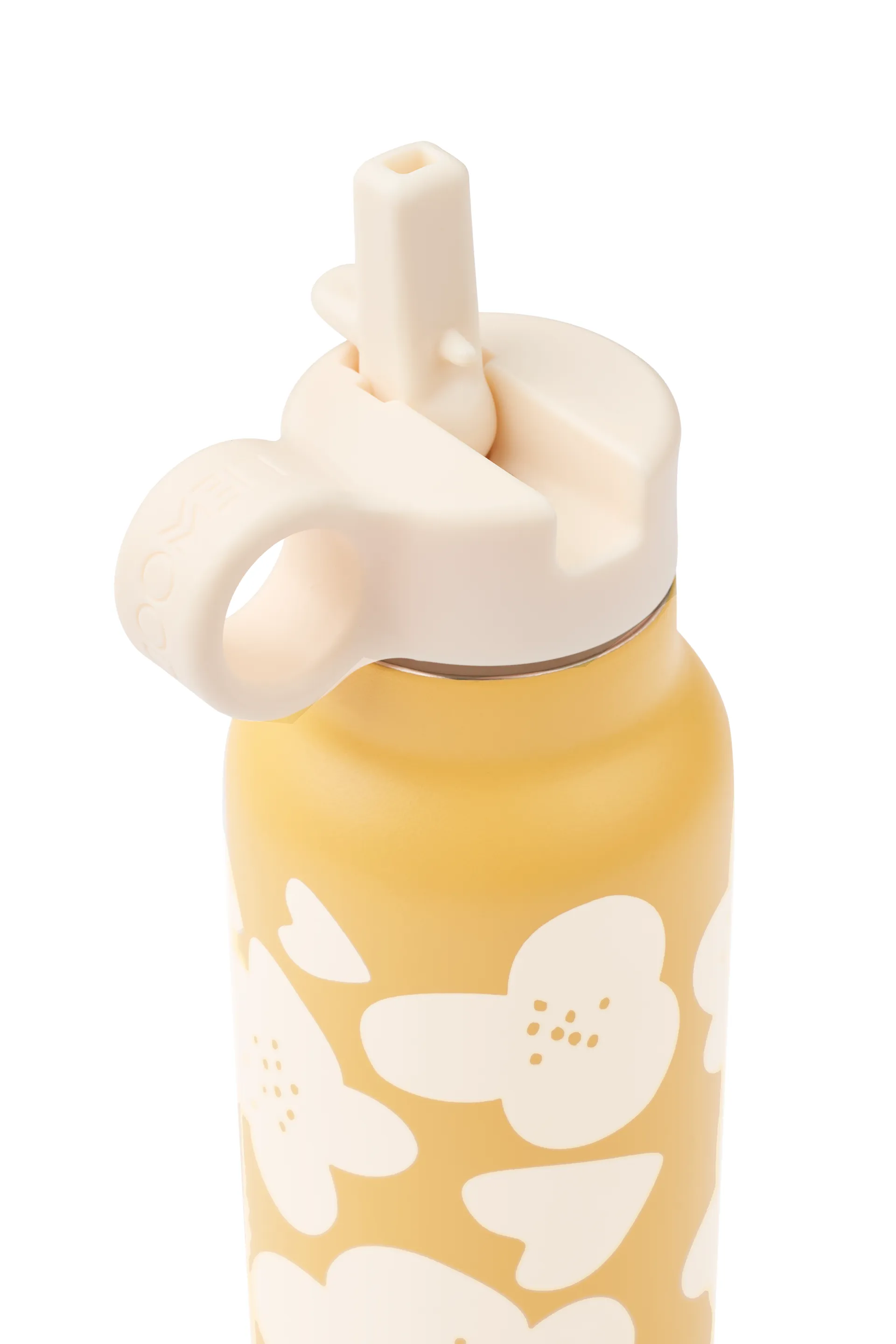 Botella de agua Falk 35 cl, Flower-lemon yellow Liewood