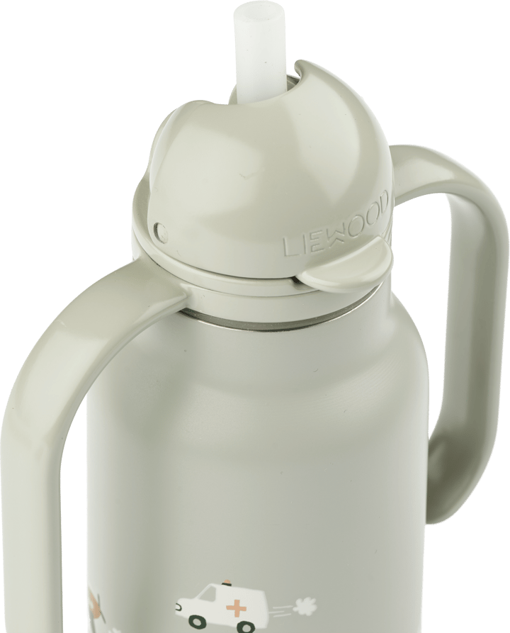 Botella de agua Kimmie 25 cl, Vehicles-Dove blue Liewood
