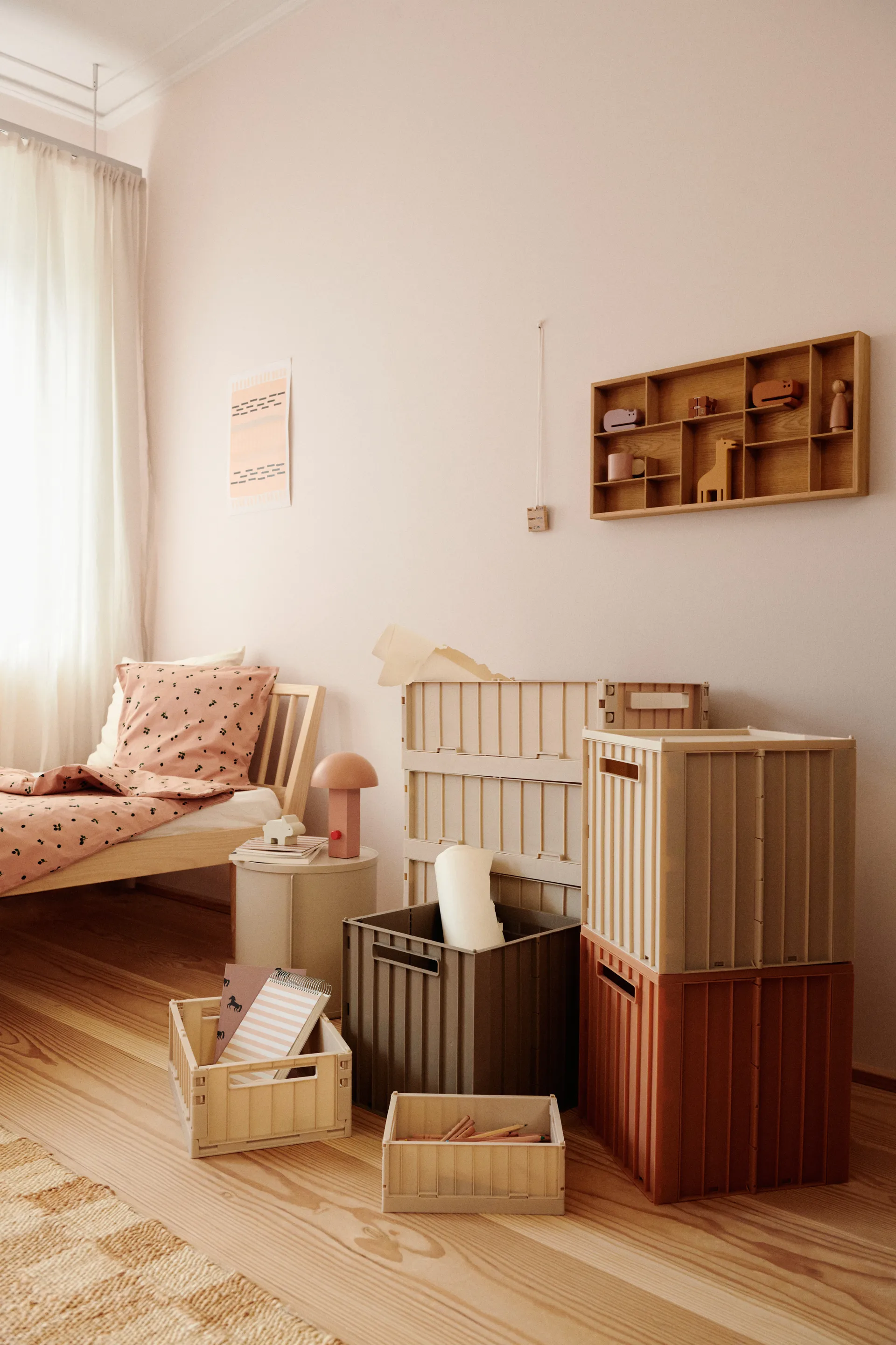 Caja de almacenamiento Elijah con tapa 31x31 cm, Avena Liewood