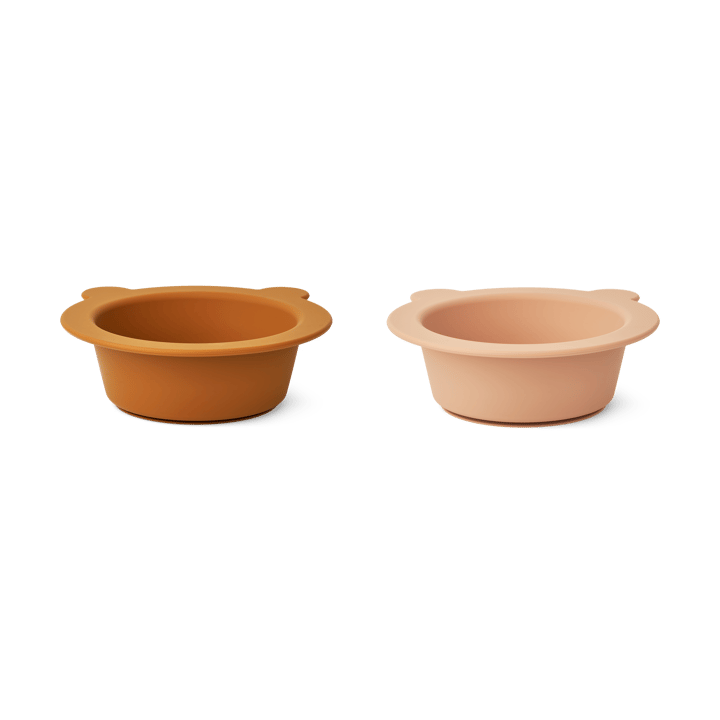 Cuenco con ventosa Peony Ø16 cm 2 piezas, Mustard-tuscany rose mix Liewood
