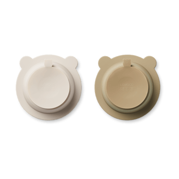 Cuenco con ventosa Peony Ø16 cm 2 piezas - Sandy-Oat - Liewood