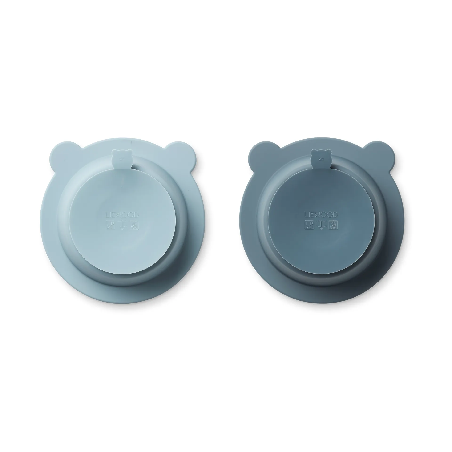 Cuenco con ventosa Peony Ø16 cm 2 piezas, Sea blue-Whale blue Liewood