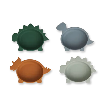 Cuenco de silicona Iggy 4 piezas - Dino blue multi mix - Liewood