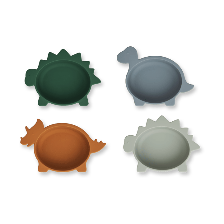 Cuenco de silicona Iggy 4 piezas - Dino blue multi mix - Liewood
