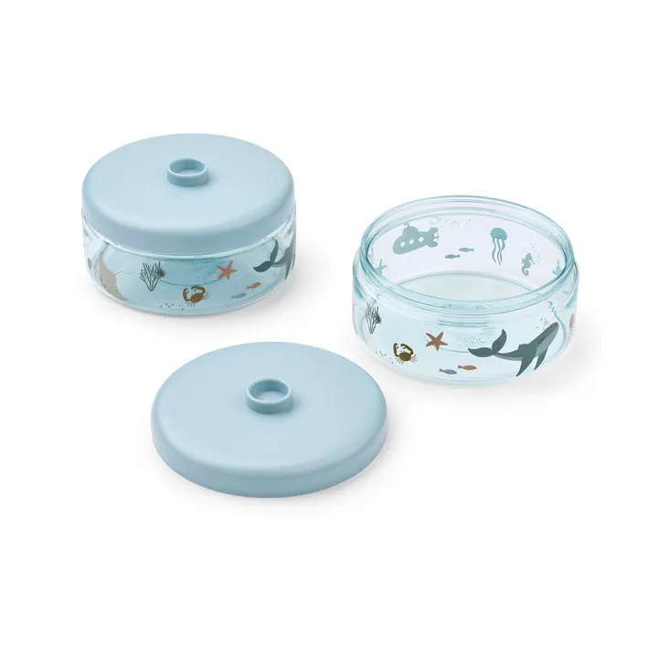 Dominique botes para comida de bebé 500 ml pack de 4 - Sea creature-sandy - Liewood
