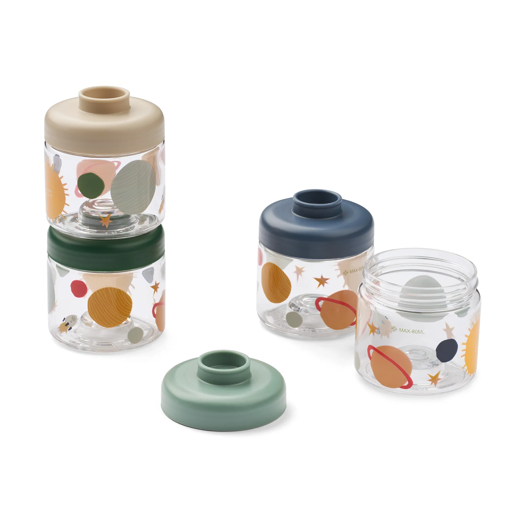 Dominique botes para comida infantil 100 ml pack de 4, Universe-Classic navy Liewood