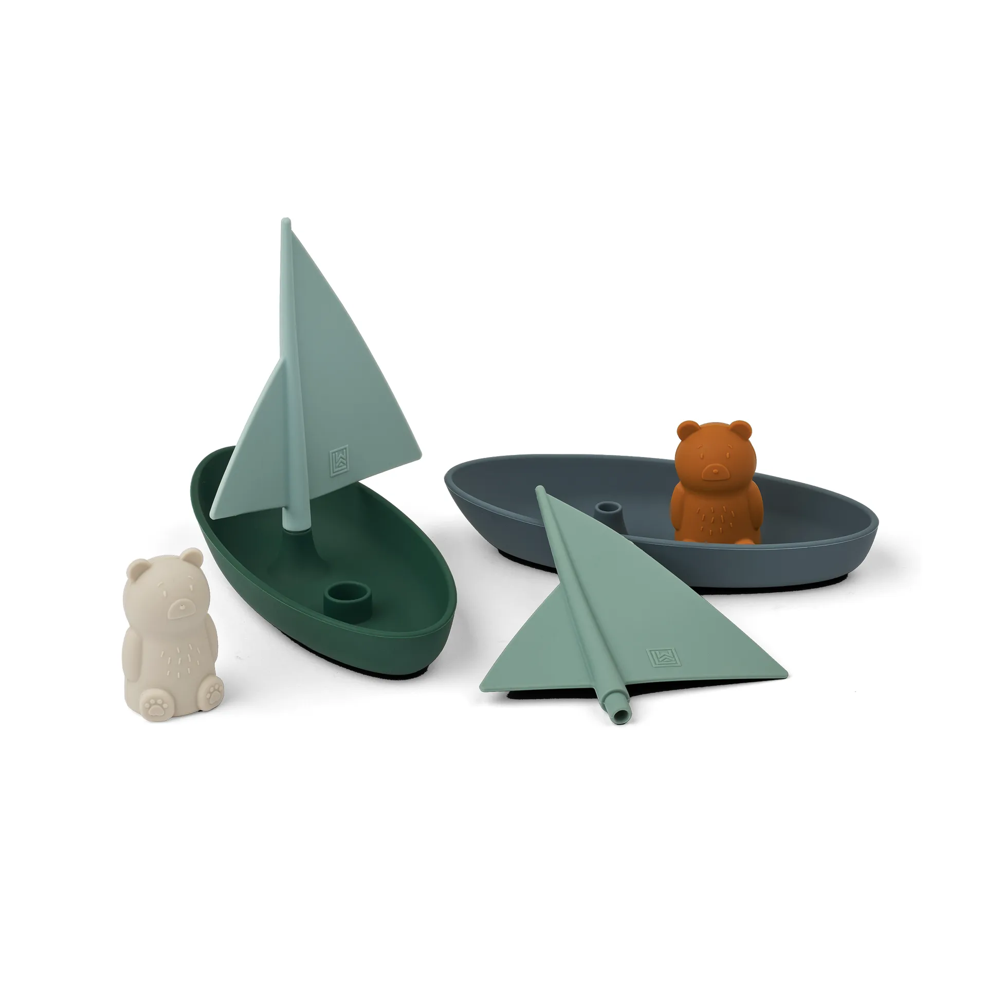 Ensley juguete de baño barcos, 2 piezas, Azul ballena multicolor mix Liewood