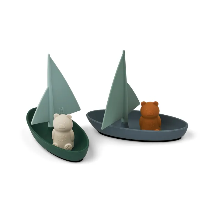 Juguetes de baño Ensley, barcos, 2 piezas - Whale blue multi mix - Liewood