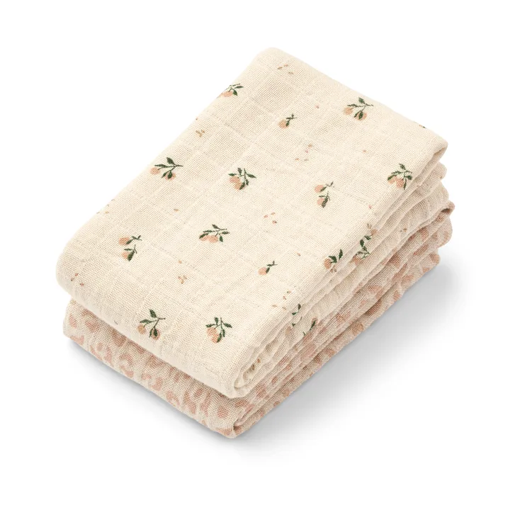 Muselina Lewis 2-pack 65x65 cm - Mini leo-Mini peach mix - Liewood