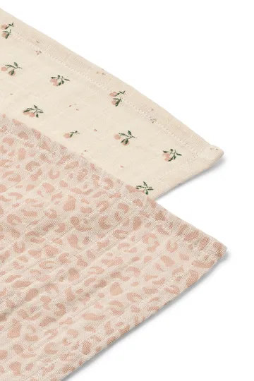 Muselina Lewis 2-pack 65x65 cm - Mini leo-Mini peach mix - Liewood