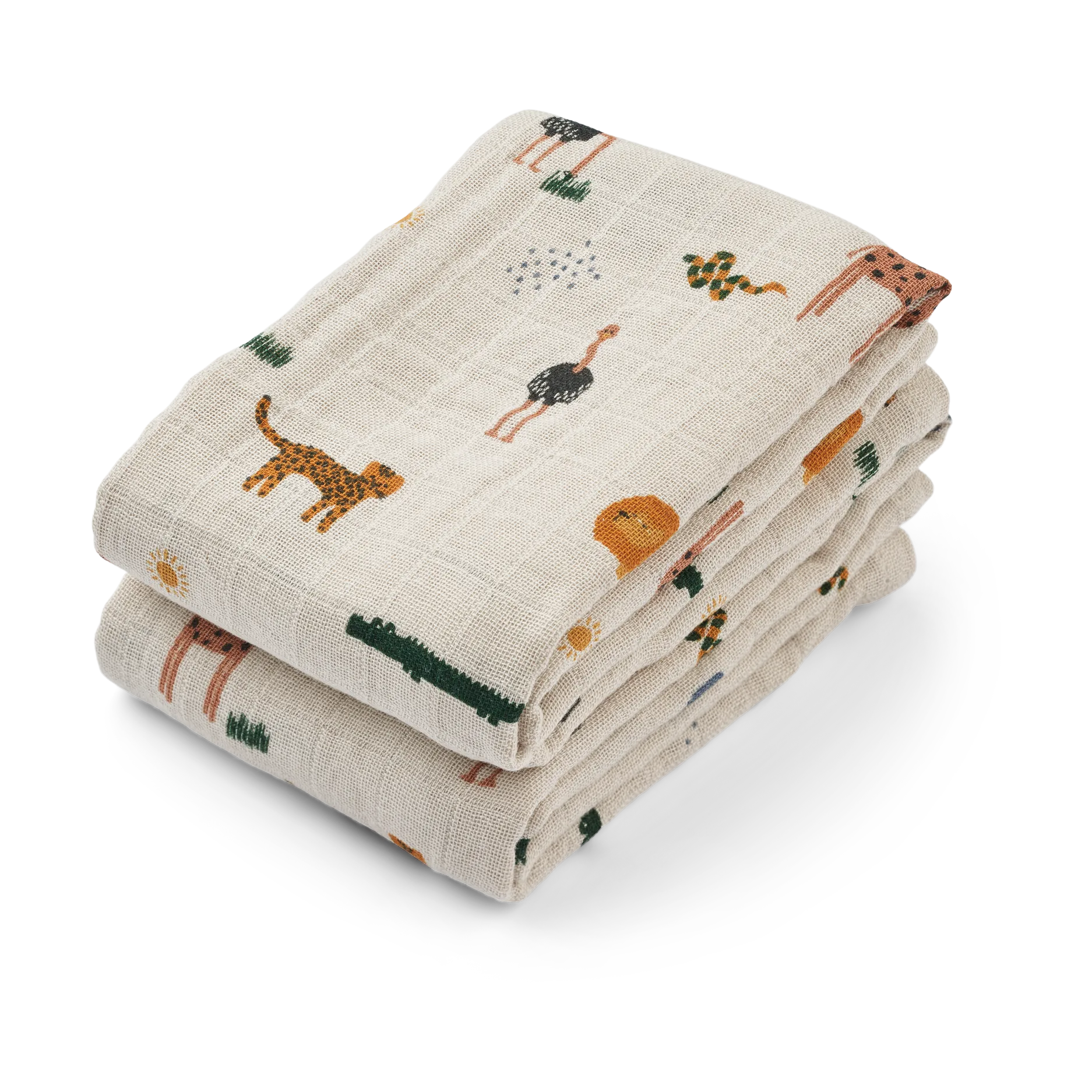 Muselina Lewis 2-pack 65x65 cm, Safari sandy mix Liewood