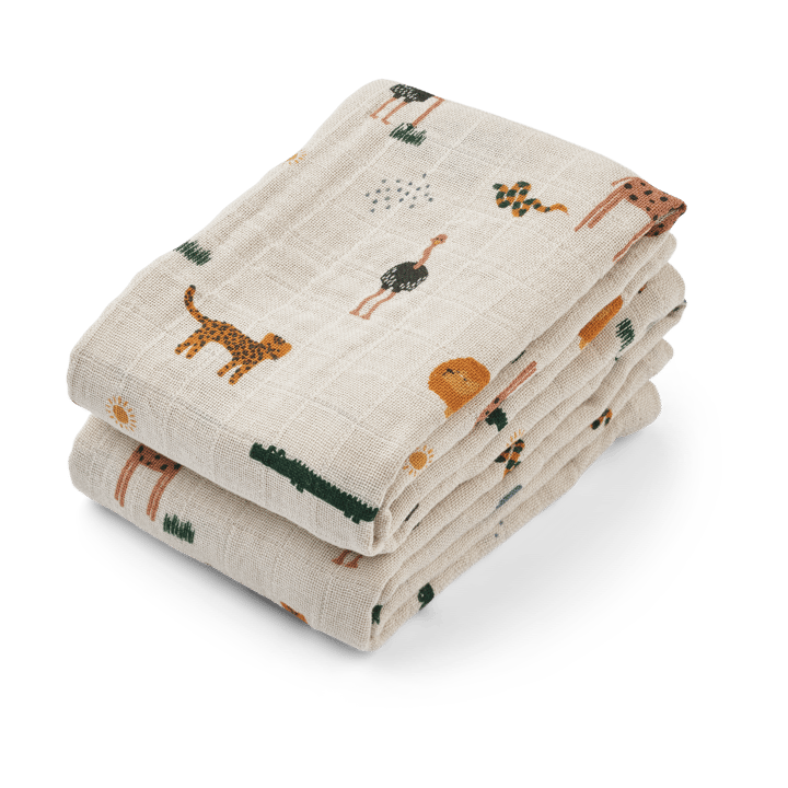 Muselina Lewis 2-pack 65x65 cm - Safari sandy mix - Liewood
