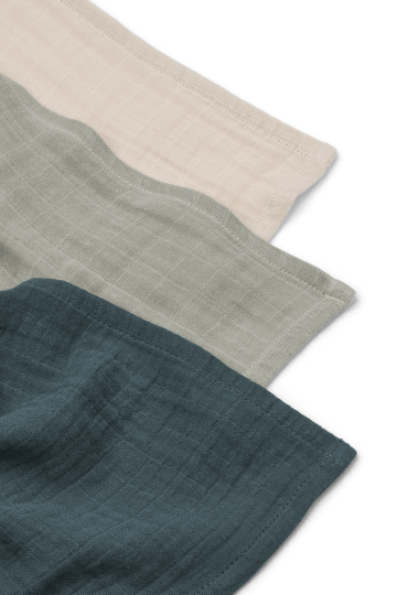 Muselina Lewis 3 piezas 65x65 cm - Dove blue mix - Liewood