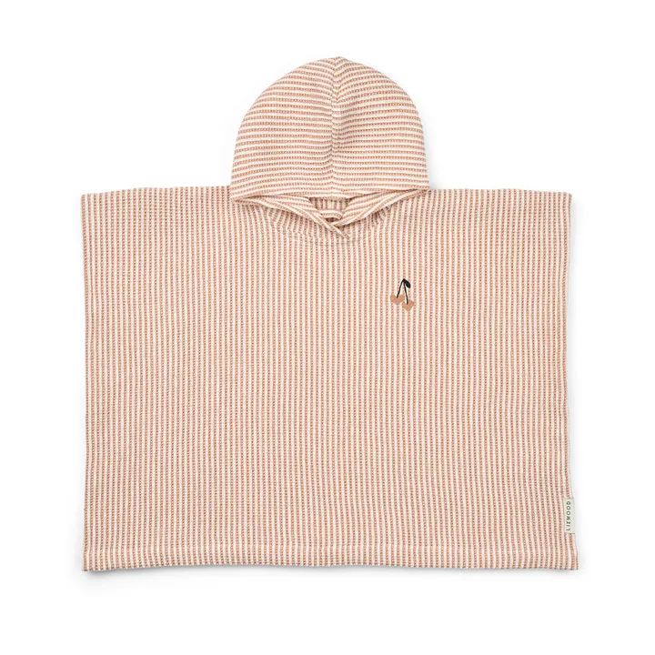 Paco poncho de baño tuscany rose creme de la creme stripe - 5-6 años - Liewood