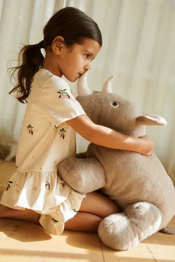 Peluche Barnaby Rhino, rinoceronte grande - Beige Stone - Liewood