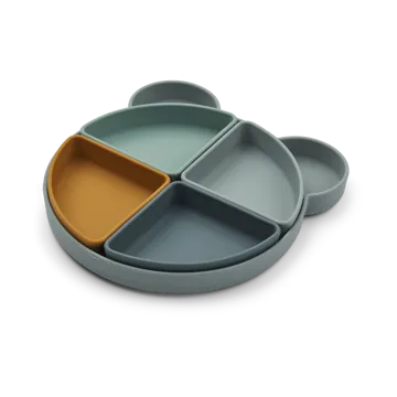 Plato infantil Arne + 4 cuencos - Mr bear blue fog multi mix - Liewood