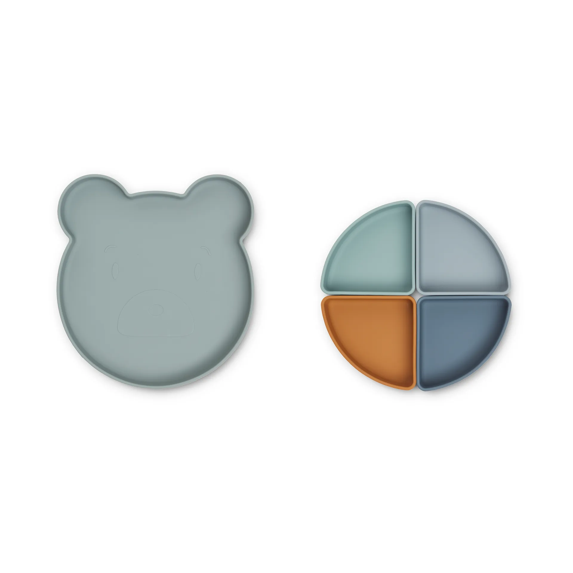 Plato infantil Arne + 4 cuencos, Mr bear blue fog multi mix Liewood