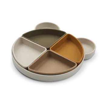 Plato infantil Arne + 4 cuencos - Mr bear sandy multi mix - Liewood