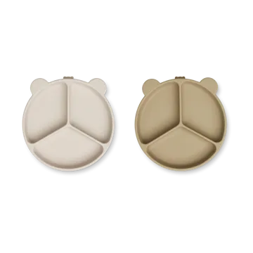 Plato infantil Stacy delad 2-pack - Sandy-Oat - Liewood
