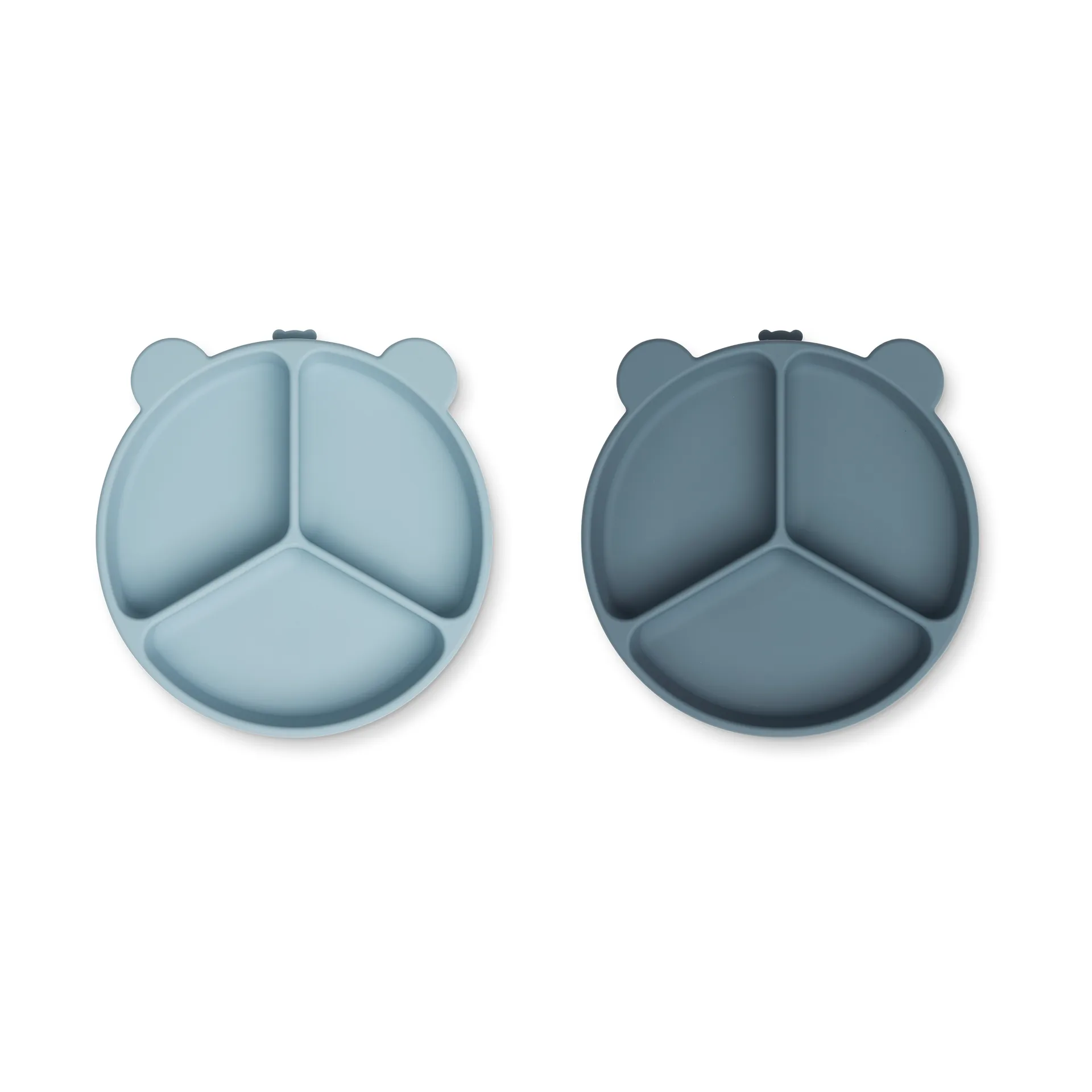 Plato infantil Stacy delad 2-pack, Sea blue-Whale blue Liewood