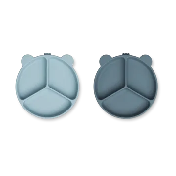 Plato infantil Stacy delad 2-pack - Sea blue-Whale blue - Liewood
