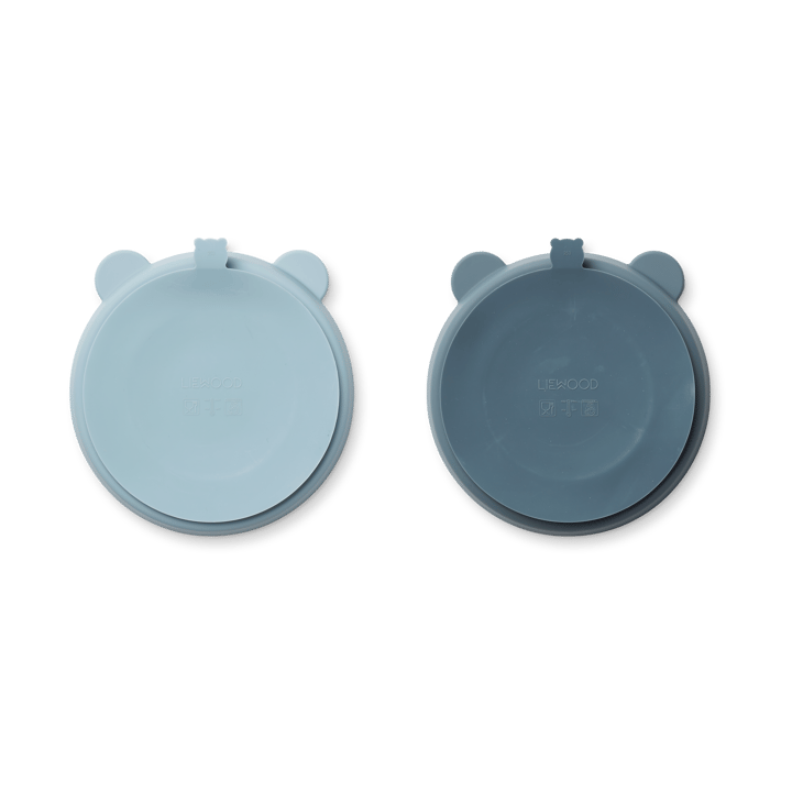 Plato infantil Stacy delad 2-pack, Sea blue-Whale blue Liewood