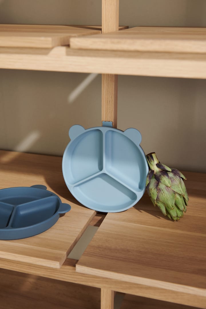 Plato infantil Stacy delad 2-pack, Sea blue-Whale blue Liewood