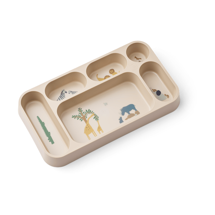 Plato Mosu con 6 compartimentos 17x30 cm - Todos juntos-Sandy - Liewood