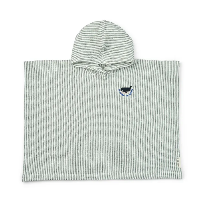 Poncho de baño Paco peppermint creme de la creme a rayas - 5-6 años - Liewood