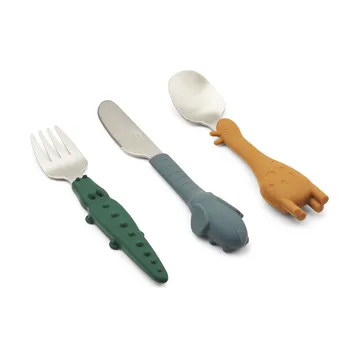 Set de cubiertos Tove all together 3 piezas - Golden caramel mix - Liewood