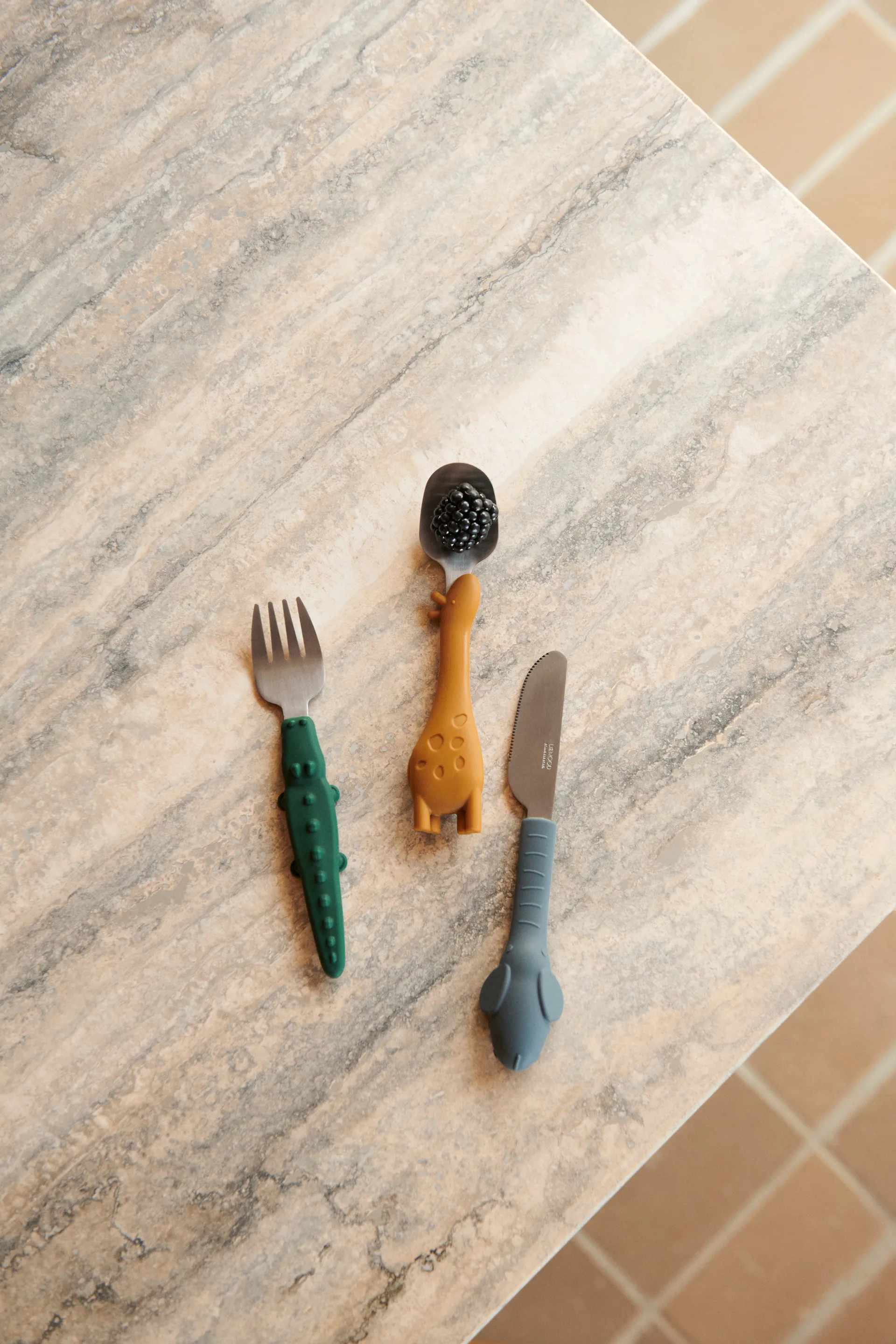 Set de cubiertos Tove all together 3 piezas, Golden caramel mix Liewood