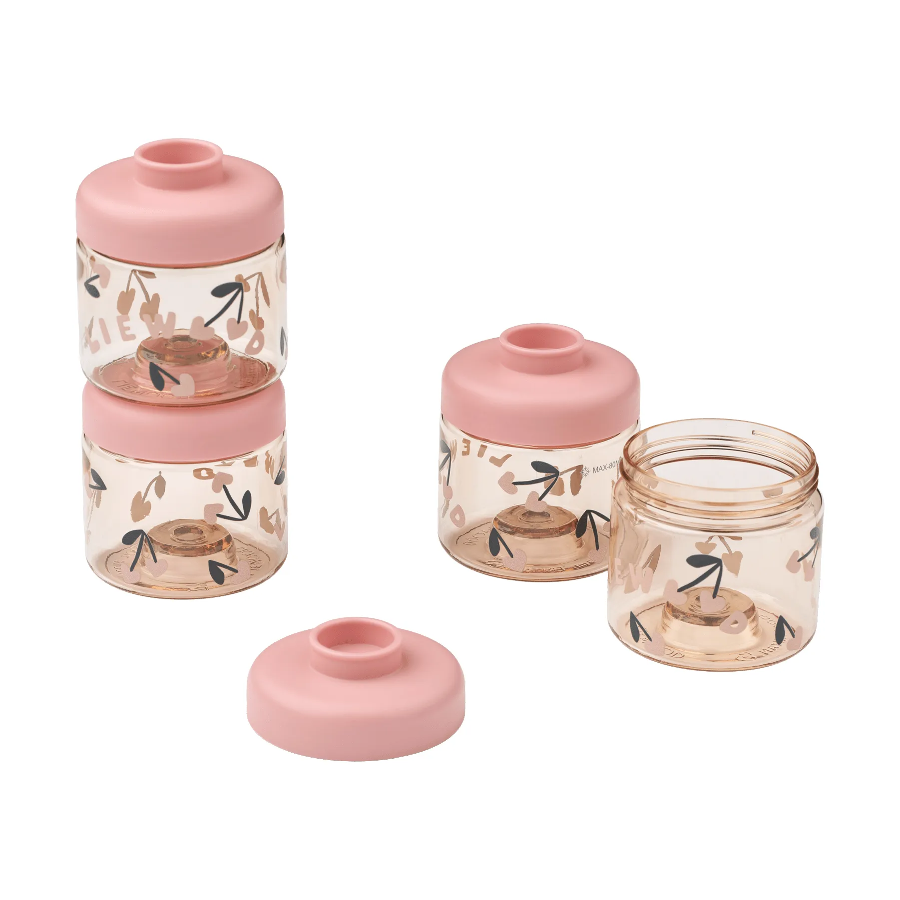 Tarros para comida de bebés Dominique 100 ml, 4-pack, Cherry heart-Rosey Liewood