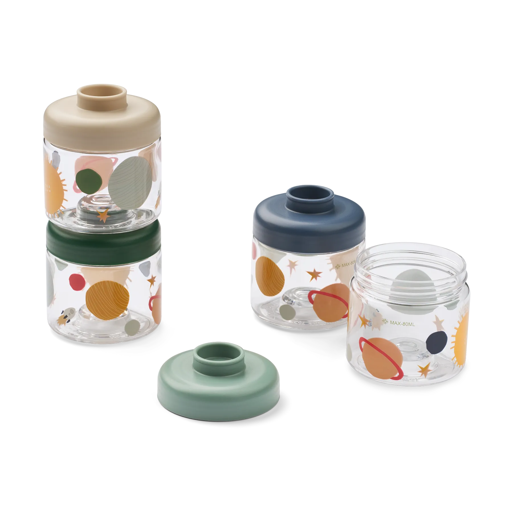 Tarros para comida de bebés Dominique 100 ml, 4-pack, Universe-Classic navy Liewood