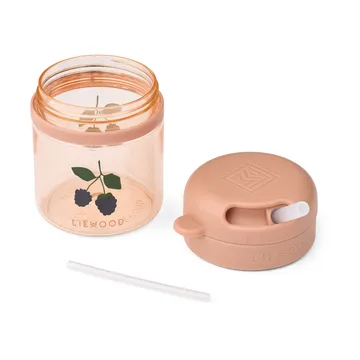 Taza con pajita Pavia - Berry-Pale Toscana, 28 cl - Liewood