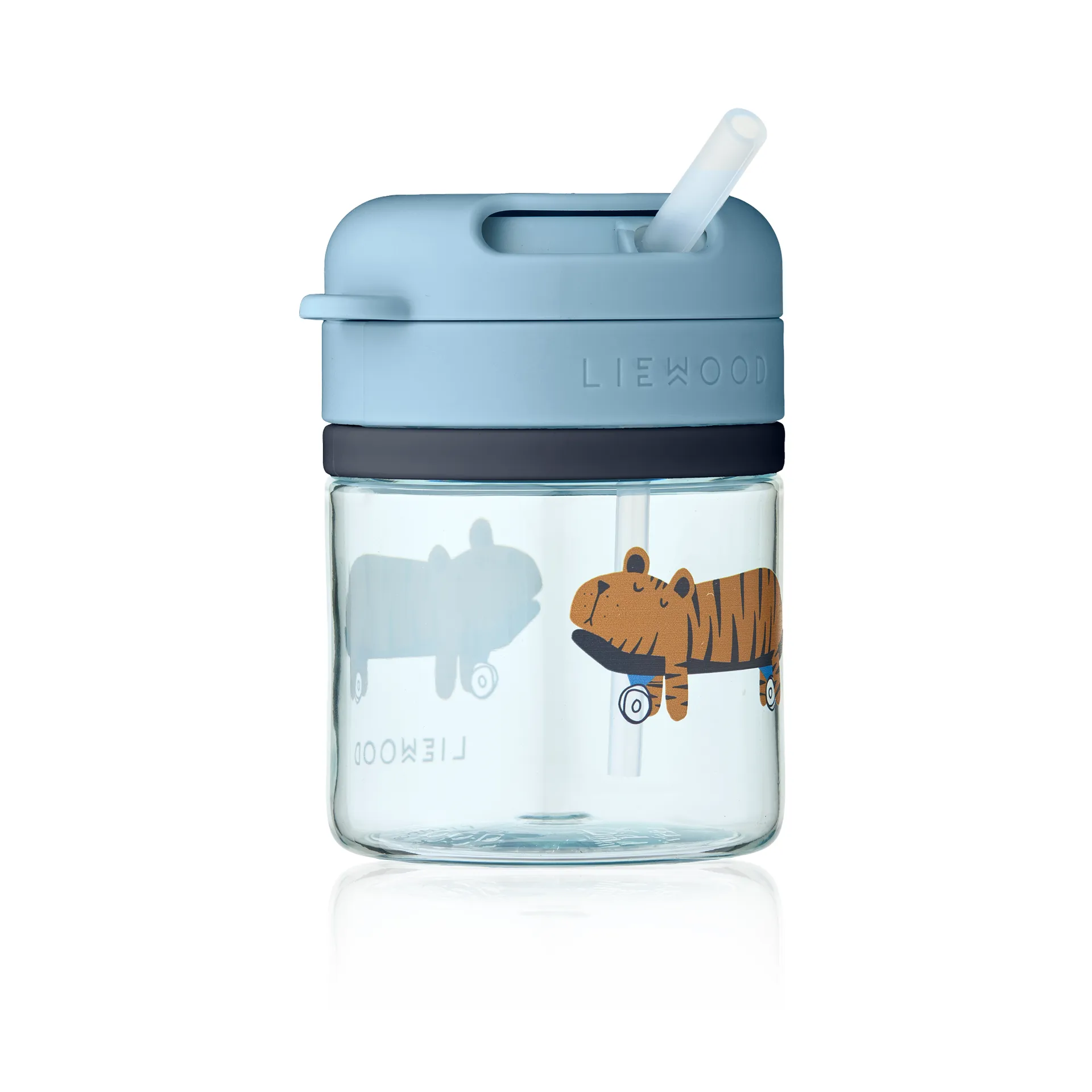 Taza con pajita Pavia, Fun-beach blue, 28 cl Liewood