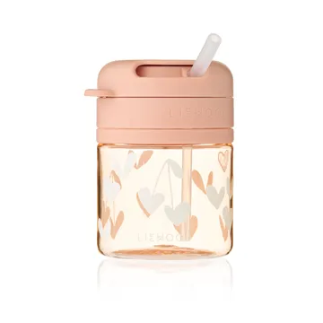 Taza con pajita Pavia - Sweethearts-pale tuscany, 28 cl - Liewood