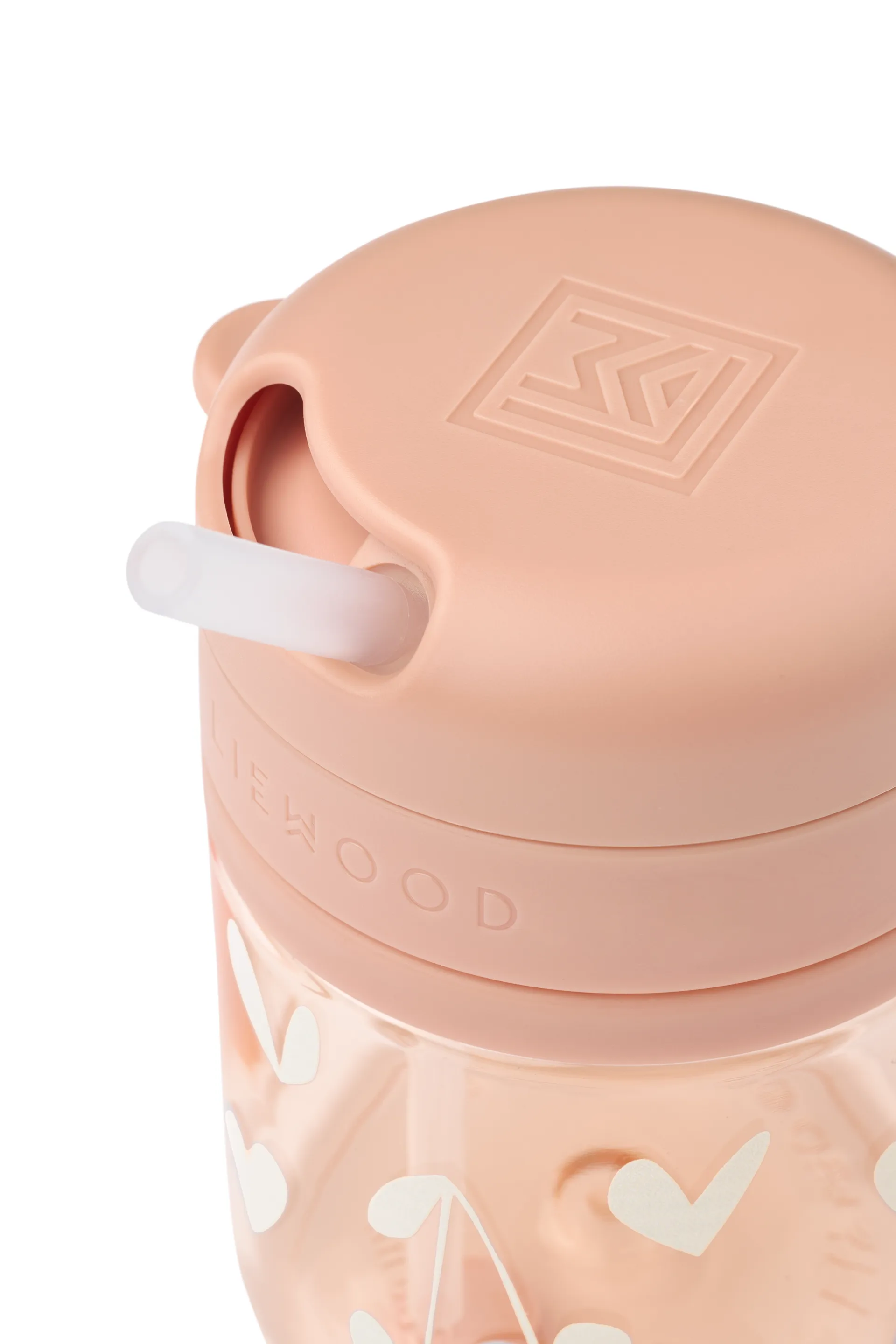 Taza con pajita Pavia, Sweethearts-pale tuscany, 28 cl Liewood