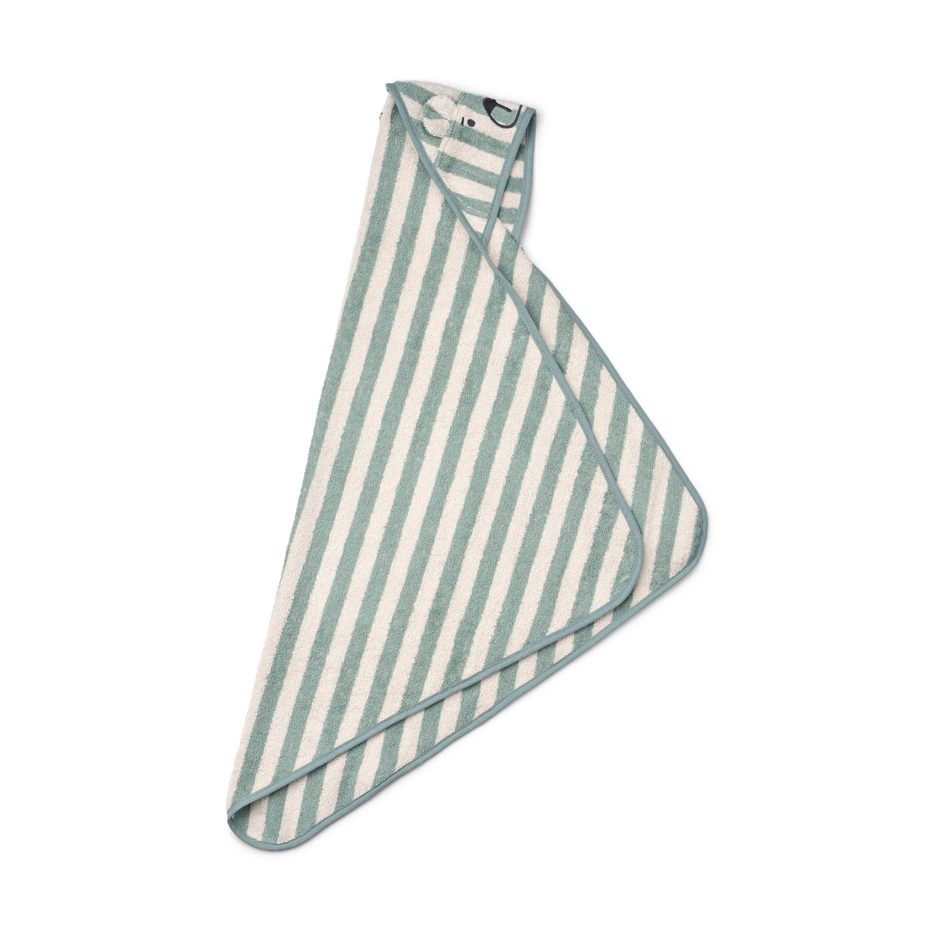 Toalla con capucha Albert 70x70 cm, Peppermint-creme de la creme Liewood