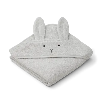Toalla con capucha Albert 70x70 cm - Rabbit dumbo grey - Liewood