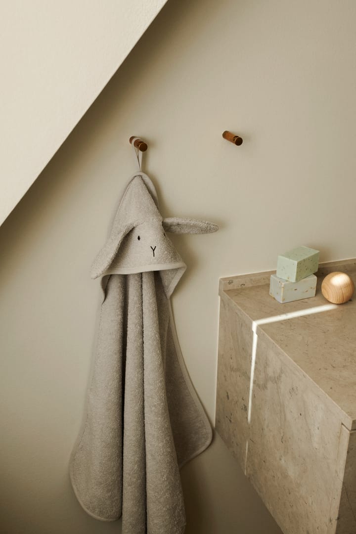 Toalla con capucha Albert 70x70 cm, Rabbit dumbo grey Liewood
