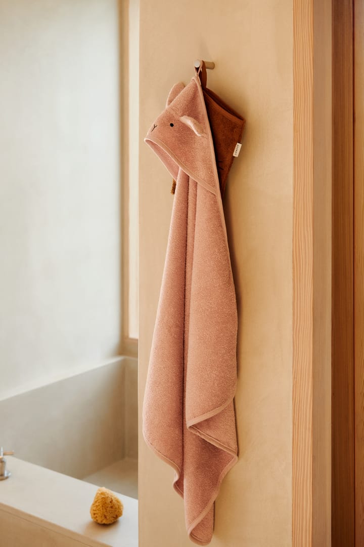 Toalla con capucha Albert 70x70 cm, Rabbit rose Liewood