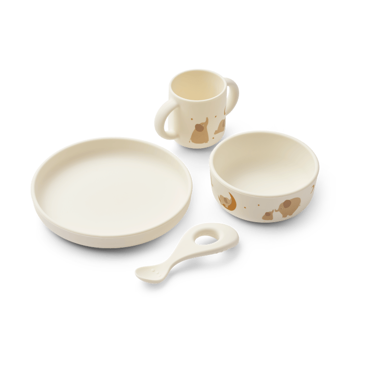 Vajilla Vivi printed 4 piezas - Elephant-Creme de la creme - Liewood
