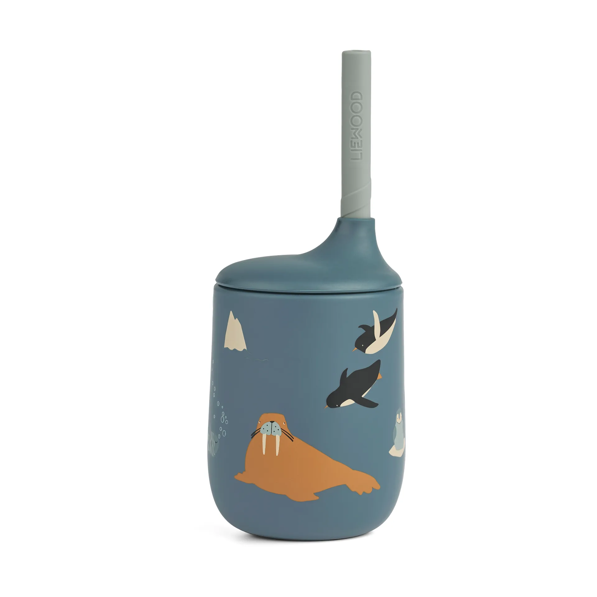 Vaso con pajita 23 cl Ellis printed sippy cup, Arctic Sea-Vista al océano Liewood