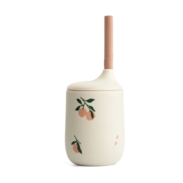 Vaso con pajita 23 cl Ellis printed sippy cup - Peach-Sea shell mix - Liewood