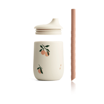 Vaso con pajita 23 cl Ellis printed sippy cup - Peach-Sea shell mix - Liewood
