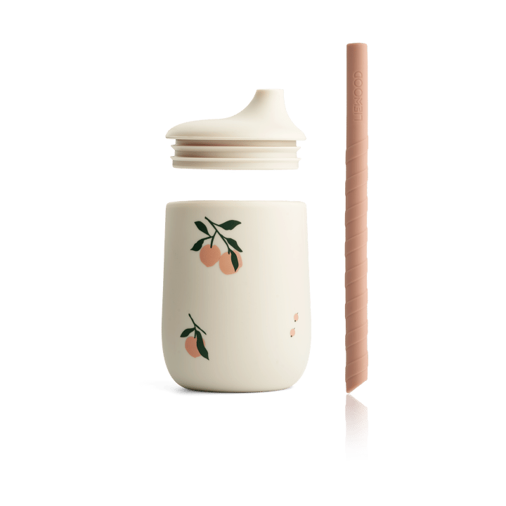 Vaso con pajita 23 cl Ellis printed sippy cup, Peach-Sea shell mix Liewood