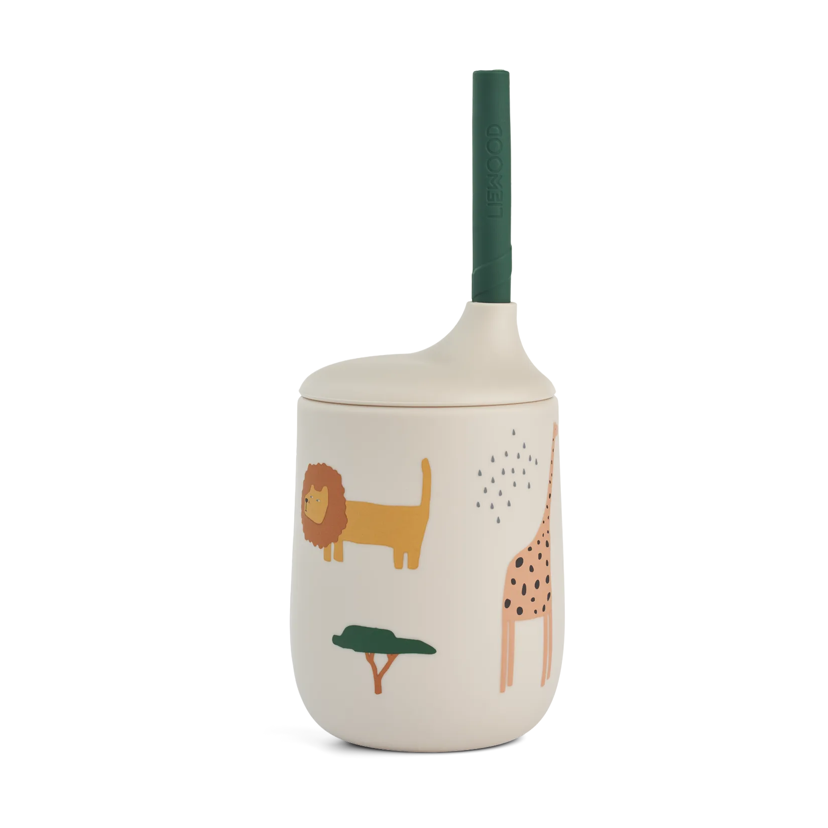 Vaso con pajita 23 cl Ellis printed sippy cup, Safari sandy mix Liewood