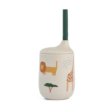 Vaso con pajita 23 cl Ellis printed sippy cup - Safari sandy mix - Liewood